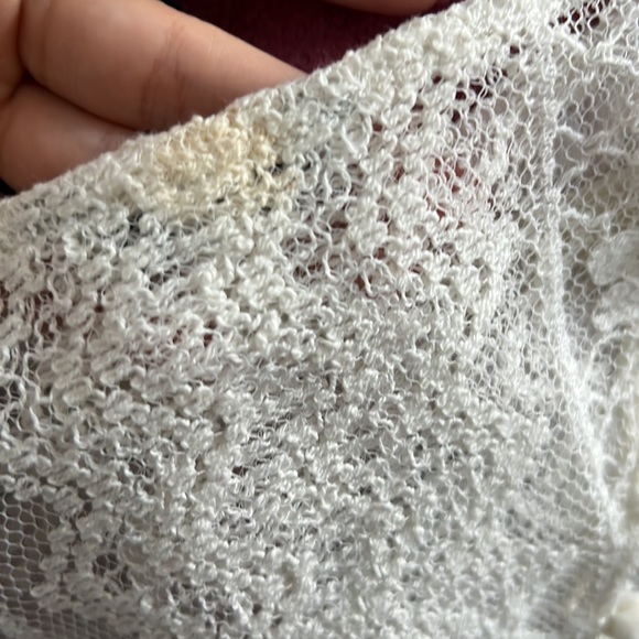 Guess White Lace Blouse with Pom Pom Trim - Picture 9 of 9